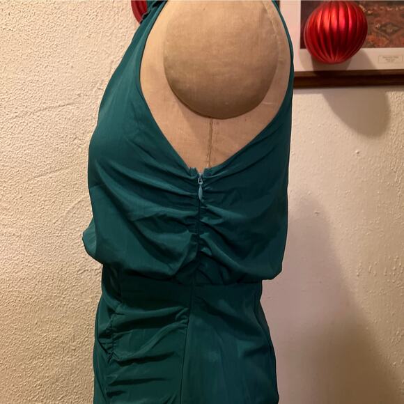 Area Stars Halter Neck Ruched Mini Dress in Green Size M - Picture 7 of 13